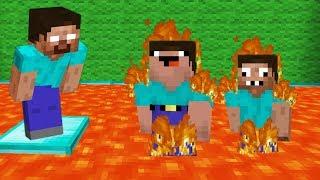 ХЕРОБРИН СКИНУЛ НУБА И ПРО В ЛАВУ МАЙНКРАФТ ! НУБИК ПРОТИВ ТРОЛЛИНГ MINECRAFT Мультик