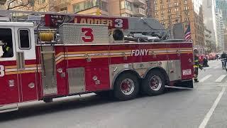 FDNY ladder 3  taking up from a 2nd alarm