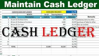 How to Maintain Cash in Cash out Ledger in Excel by learning center in Urdu/hindi