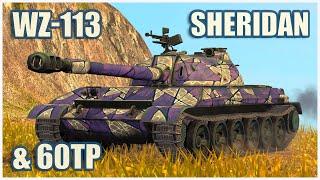 WZ-113, Sheridan & 60TP • WoT Blitz Gameplay