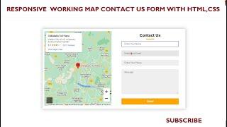 How to Create a Responsive Working Map Contact Us Form Using Media Query ,HTML,CSS step by step.