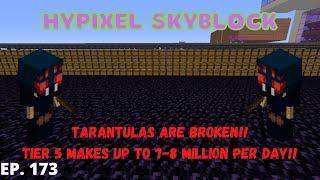 Tarantula Minions Are BROKEN!!! *Up to 8mil/Day with Tier 5* I Hypixel Skyblock (173)