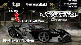 NFS Most Wanted PC Extra Options Buka Semua Mobil | Intro Baru