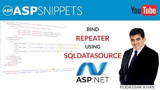 Populate (Bind) Repeater control using SqlDataSource in ASP.Net