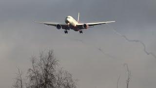 Heavy Boeing 777s approaching for landing in Sheremetyevo, 11/09/24.