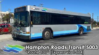 RIDE: Hampton Roads Transit 2012 Gillig Low Floor #5003 on Route 101