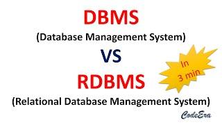 DBMS vs RDBMS | What is the difference between #DBMS and #RDBMS