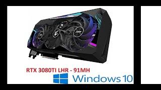 Тонкая настройка и майнинг на карте RTX 3080ti Gigabyte AORUS MASTER, Win10