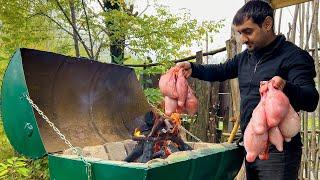 MAKING A FUNCTIONAL BARBEQUE FROM IRON BARREL! DELECTABLE RAM TESTICLES KEBAB