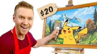 I Painted POKEMON inside of Thrift Shop Art!