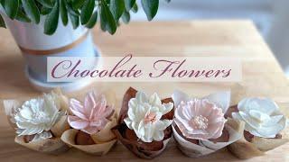 Chocolate Flowers Using Candy Melts | Valentine's Day Cupcakes