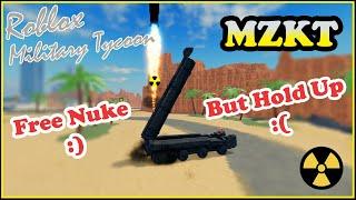 MZKT, Free Nuke Vehicle! But Wait!! Military Tycoon Roblox