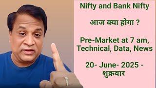 Nifty, Bank Nifty, Technical, Data,  Pre Market Update at 7 am,  20 Jun -2025
