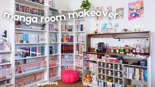 turning my manga room into a cozy manga cafe // manga room makeover