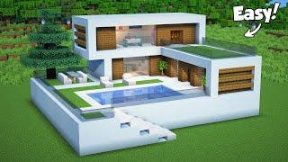 Minecraft: How to Build a Modern House - Tutorial (Easy) #58 - Interior in the video!