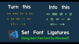 Setting Up Font Ligatures in VS Code | Cascadia-code font family installation in VS Code