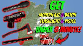 How To Get 4 Important Weapon UNDER 8 MINUTES In Sons Of The Forest! (ON DAY 1)