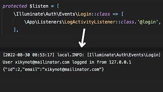 Logging Laravel Auth Events: Logged In-Out, Register, etc.