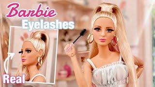 Giving Barbie Dolls REAL Eyelashes! - Doll Eyelash Extensions