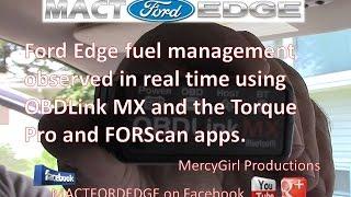 OBDLinks MX engine management using Torque Pro and FORScan Lite on a Ford Edge