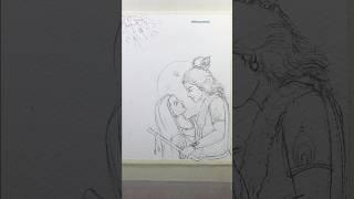 Radha Krishna pencil sketch #shorts #portrait #art