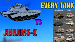 ABRAMS X vs EVERY TANK in War Tycoon Roblox