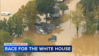 Hurricane relief becomes an issue in the 2024 presidential campaign