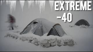 EXTREME -40° Solo Winter Cold Camping 4 Days | Snowstorm, Hot Tent Camping in CRAZY Blizzard