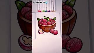 Satisfied ASMR cherry  colouring book | relaxing ASMR sounds #art #drawing #ytshort