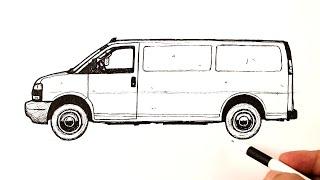 How to draw a Cargo Minivan | Car drawing