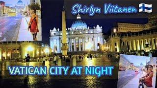 Part-2 Vatican city walks at night. Amazing views and lights every building. Architectures wow!