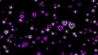 Flying HeartPurple Heart Background | Neon Light Love Heart Background Video Loop  [4 Hours]