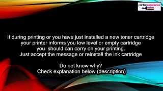 Toner cartridge low level empty common problem