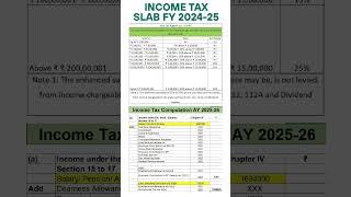 Income Tax Slab FY 2024-25| Salary Calculator FY 24-25| #shorts #incometax #youtubeshorts #trending
