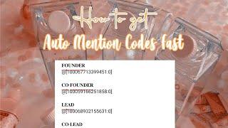 HOW TO GET AUTO MENTION CODES FAST