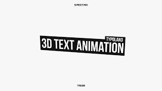 3D Text Animation Pack Premiere Pro Presets