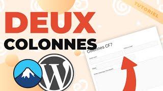 Utiliser deux colonnes dans Contact Form 7 (Sans plugin)