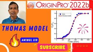 Nonlinear Thomas column adsorption model fitting in origin