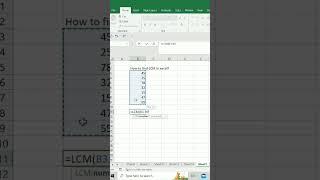 Did you know How to find LCM in excel #excelvideo #microsoftexcel #excel #trick #shorts #lcm #lcm_