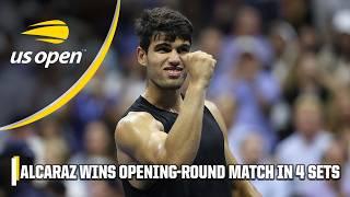 Carlos Alcaraz wins opening-round match in 4 sets  | 2024 US Open