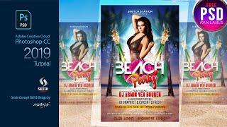 Beach Party Event Flyer Design Template in Photoshop CC | Sketch Station | Free Download PSD