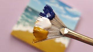 Easy Painting : How to paint the sea with 3 colors  / Acrylic Painting Techniques /step By Step #18