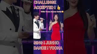 YOONA x JUNHO CHALLENGE ACCEPTED ! INSANELY CUTE !  SING Junho ️ DANCE Yoona #shorts