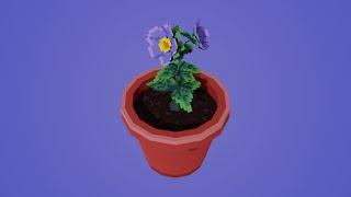 Low Poly Pixel Art Flower Pot - Timelapse/Process