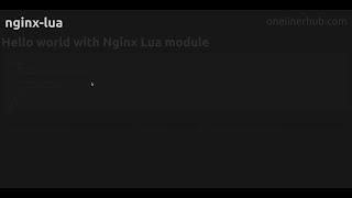 Hello world with Nginx Lua module