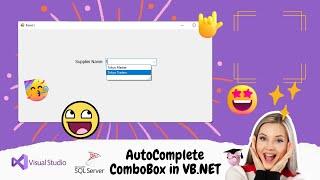 VB.NET ComboBox And Auto-Complete With SQL Sever Database | Pig Learning