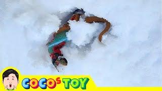 On a snowy day, looking for dinosaur traces｜dinosaurs fossils, dinosaurs name｜CoCosToy