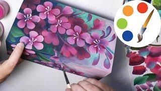 Painting  flowers with acrylic, Como pintar con acrílicos, irishkalia