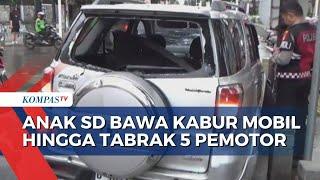 Anak SD Berumur 8 Tahun Bawa Kabur Mobil Hingga Tabrak 5 Pemotor