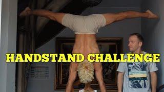 Handstand Challenge. Helping a Friend Get Active! Home training #calisthenics #acrobatics  #funny